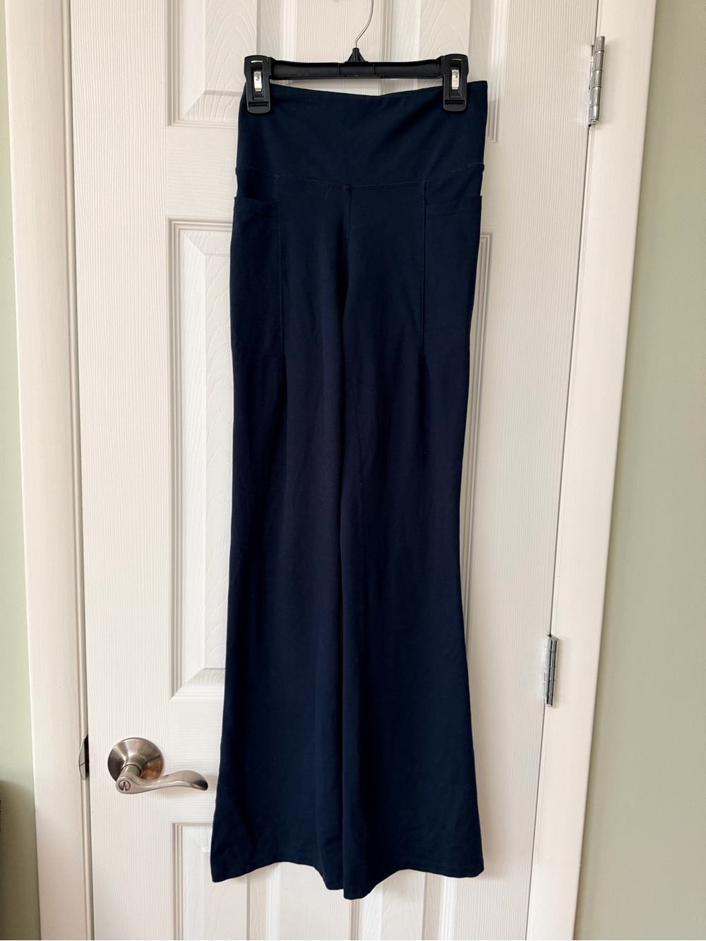 Jockey Navy High Rise Flare Yoga Pants Leggings Small 31” Inseam